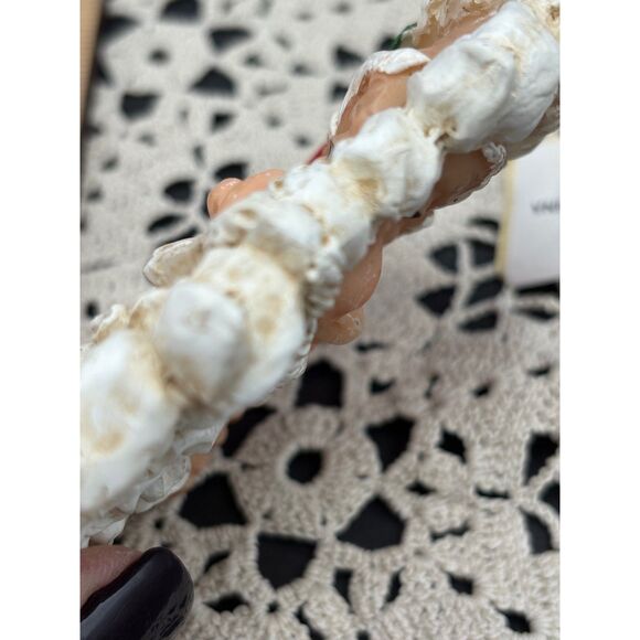 Pair Vintage Resin Santa Head Ornaments - Picture 4 of 4